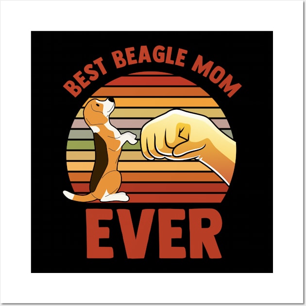 The Best Beagle Mom Ever Retro Pet Lover Dog Owner Wall Art by sBag-Designs